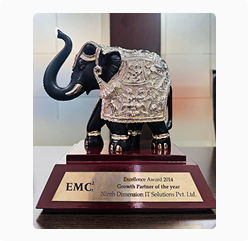 Excellence Award 2014 Growth Partner of the Year Trophy by EMC